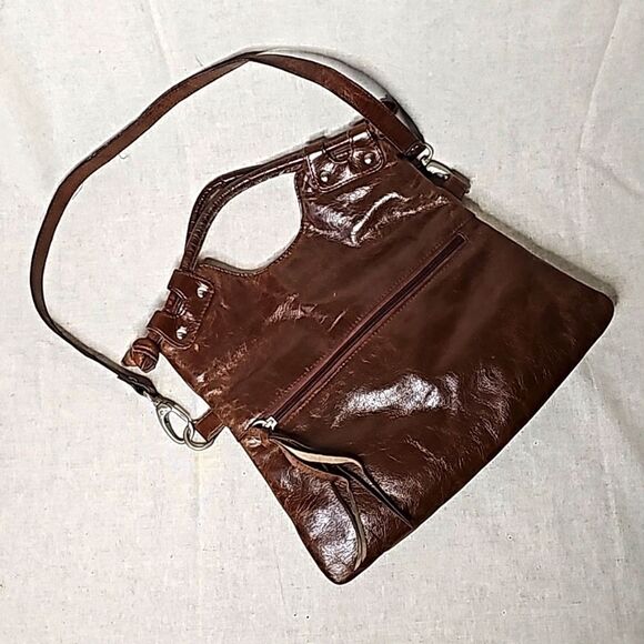 ILI Genuine Leather Brown Hobo Bag Distressed Handbag or Shoulder Strap - Picture 1 of 9